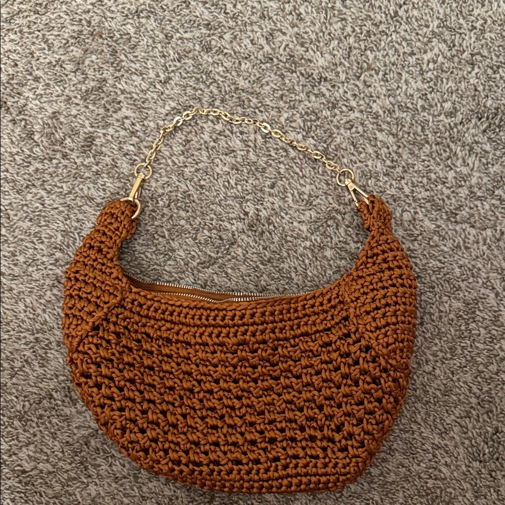 Zara Tan Woven Shoulder Bag